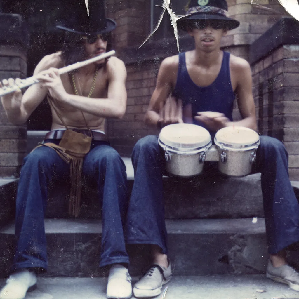 Pepe and Rudy jamming on the stoop in Mount Pleasant